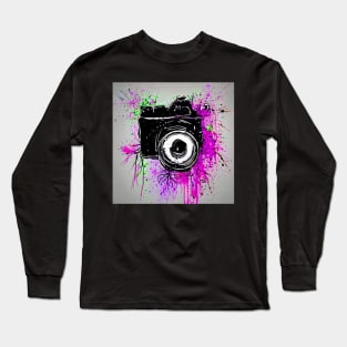 Camera, Paint, Splatter Long Sleeve T-Shirt